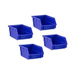 NewAge Garage Cabinets Steel Slatwall Blue Parts Bins (Pack of 4)