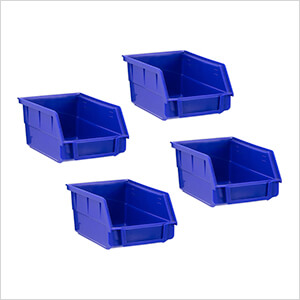 Steel Slatwall Blue Parts Bins (Pack of 4)