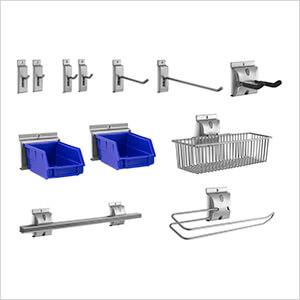 PVC Slatwall 12-Piece Accessory Kit