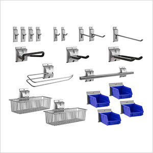 PVC Slatwall 20-Piece Accessory Kit