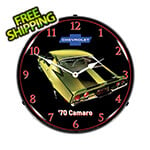 Collectable Sign and Clock 1970 Camaro Z28 Backlit Wall Clock