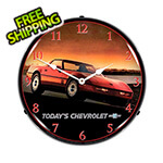 Collectable Sign and Clock 1985 Corvette Backlit Wall Clock