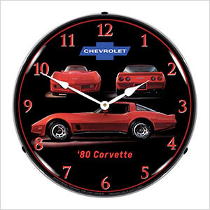 1980 Corvette Backlit Wall Clock