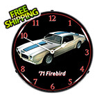 Collectable Sign and Clock 1971 Firebird TA Backlit Wall Clock