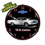 Collectable Sign and Clock 1970 El Camino SS 396 Backlit Wall Clock