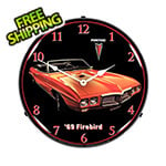 Collectable Sign and Clock 1969 Pontiac Firebird Backlit Wall Clock