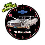 Collectable Sign and Clock 1970 Monte Carlo Backlit Wall Clock