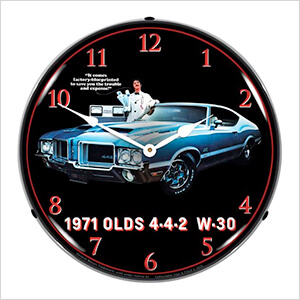 1971 Olds 442 W30 Backlit Wall Clock