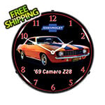 Collectable Sign and Clock 1969 Z28 Camaro Backlit Wall Clock