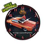 Collectable Sign and Clock 1969 GTO Judge Backlit Wall Clock