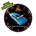 Collectable Sign and Clock 1971 GTO The Judge Backlit Wall Clock