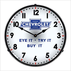 Chevrolet Eye It Try It Buy It Backlit Wall Clock