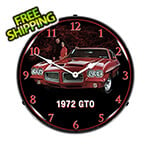 Collectable Sign and Clock 1972 GTO Backlit Wall Clock