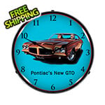 Collectable Sign and Clock 1971 Pontiac GTO Backlit Wall Clock