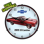 Collectable Sign and Clock 1971 El Camino Backlit Wall Clock