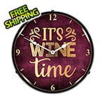 Collectable Sign and Clock It's Wine Time Backlit Wall Clock