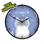 Collectable Sign and Clock It's a Purfect Day Backlit Wall Clock