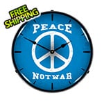 Collectable Sign and Clock Peace Not War Backlit Wall Clock