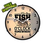 Collectable Sign and Clock It's Fish O'Clock Somewhere Backlit Wall Clock