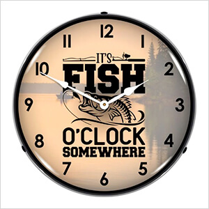 It's Fish O'Clock Somewhere Backlit Wall Clock
