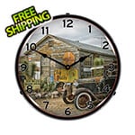 Collectable Sign and Clock Last Chance to Fill Up Backlit Wall Clock