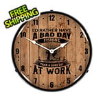 Collectable Sign and Clock Bad Day Fishing Backlit Wall Clock