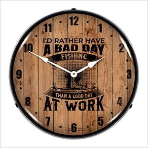 Bad Day Fishing Backlit Wall Clock