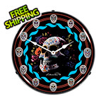 Collectable Sign and Clock Day Of The Dead Backlit Wall Clock