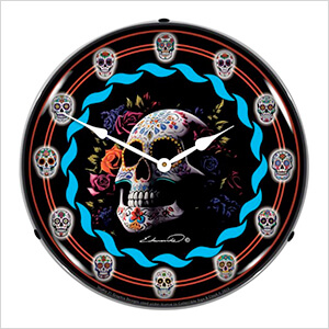 Day Of The Dead Backlit Wall Clock