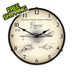 Collectable Sign and Clock 1993 F-17 Nighthawk Stealth Fighter Patent Blueprint Backlit Wall Clock