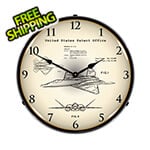 Collectable Sign and Clock 1992 F-22 Raptor Patent Blueprint Backlit Wall Clock