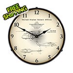 Collectable Sign and Clock 1972 Sikorsky UH-60 Black Hawk Patent Blueprint Backlit Wall Clock