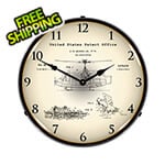 Collectable Sign and Clock 1969 UH-1 Huey Helicopter Patent Blueprint Backlit Wall Clock