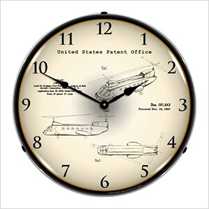 1956 CH-47 Chinook Helicopter Backlit Wall Clock