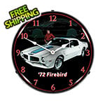 Collectable Sign and Clock 1972 Firebird TA Backlit Wall Clock