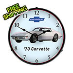 Collectable Sign and Clock 1970 Corvette Backlit Wall Clock