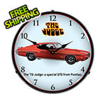 Collectable Sign and Clock 1970 GTO Judge Backlit Wall Clock
