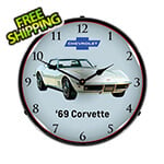 Collectable Sign and Clock 1969 Corvette Backlit Wall Clock