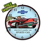 Collectable Sign and Clock 1961 Corvette Backlit Wall Clock