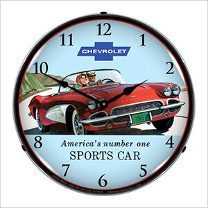 1961 Corvette Backlit Wall Clock