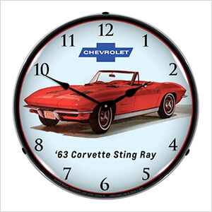 1963 Corvette Convertible Backlit Wall Clock