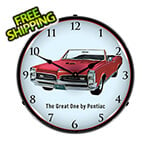 Collectable Sign and Clock 1967 Pontiac GTO Convertible Backlit Wall Clock