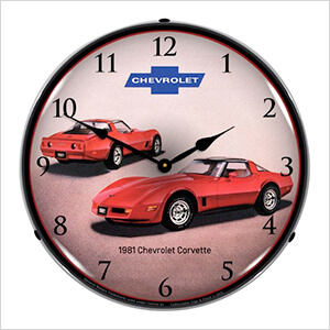 1981 Corvette Backlit Wall Clock