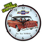 Collectable Sign and Clock 1955 Chevy Nomad Backlit Wall Clock
