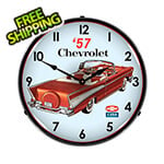 Collectable Sign and Clock 1957 Chevy Convertible Backlit Wall Clock