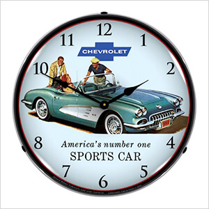 1960 Corvette Backlit Wall Clock