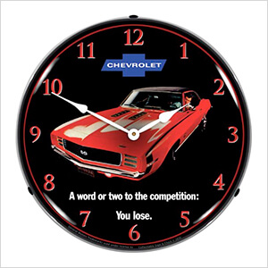 1969 RS SS Camaro Backlit Wall Clock