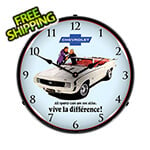 Collectable Sign and Clock 1969 RS SS Camaro Convertible Backlit Wall Clock
