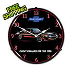 Collectable Sign and Clock 1980 Z28 Camaro Backlit Wall Clock