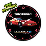 Collectable Sign and Clock 1984 Corvette Backlit Wall Clock